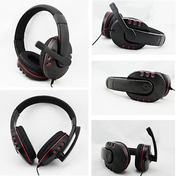 Ledningsforbundet 3.5mm Headset Høretelefon Musik Mikrofon PS4 Spil