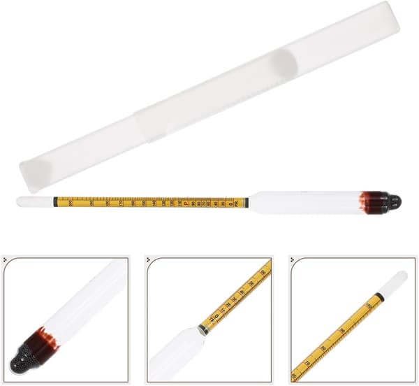 2 sett alkoholhydrometer hydrometer gul skala PP glass multifunksjonell design enkel å bruke