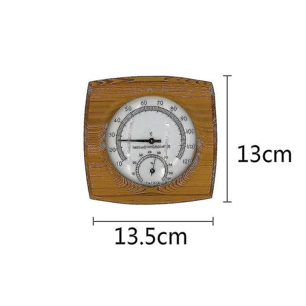 Termometer og Hygrometer i Massivt Træ til Sauna