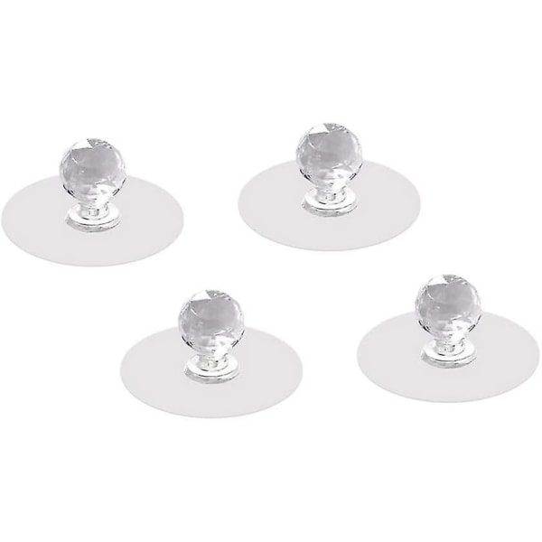 Självhäftande Knoppar Akryl Runda Dörrknoppar Drag Handtag För Skåp Garderob Låda Skåp (transparent 4st