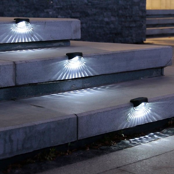 4pcs Solar Step Lights Outdoor Waterproof Smart Control Sensor