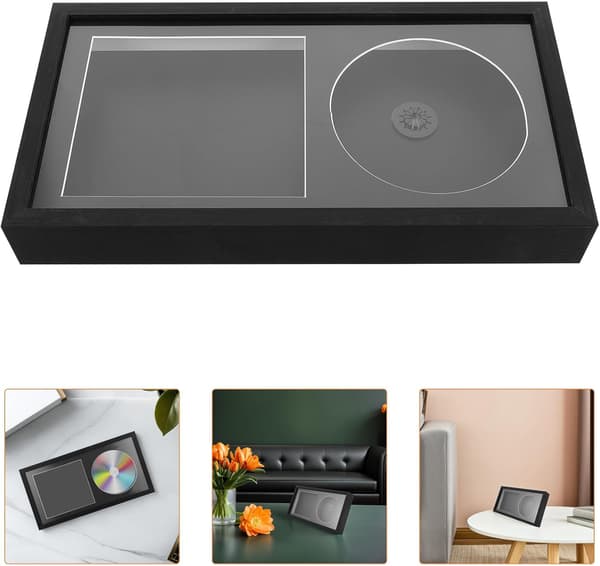 Træ CD Ramme Display Stand til Effektiv Organisering og Bordplacering