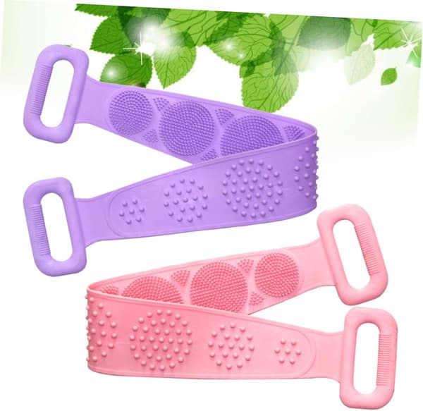 2 st silikon lång badskrubb rygg duschhandduk exfolierande kroppsskrubb död