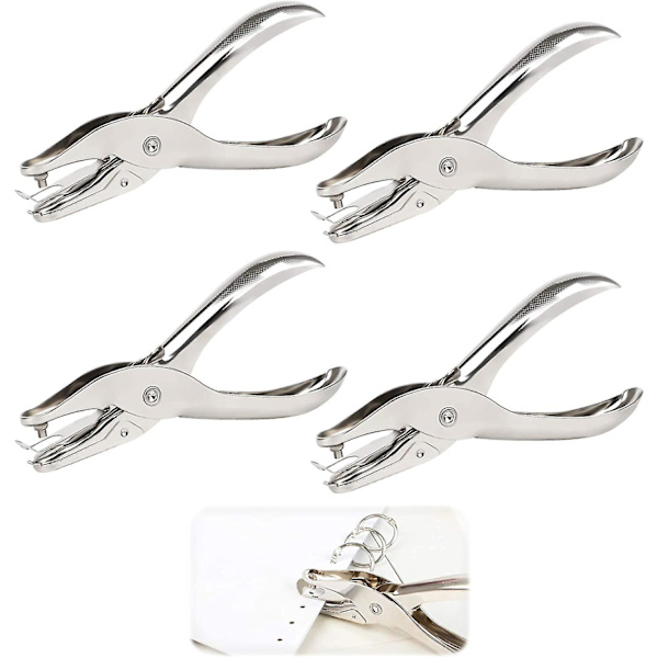 Enkelhålsstans 3mm Hålstans 4 Stycken Metallstans Tång Pappershålstans Tång Enhålsstans Tång