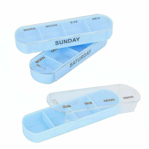 1x7 Dages Uge Pilleboks Organizer Tablet Medicin Opbevaring Dispenser Stor Stabelbar - yuhao