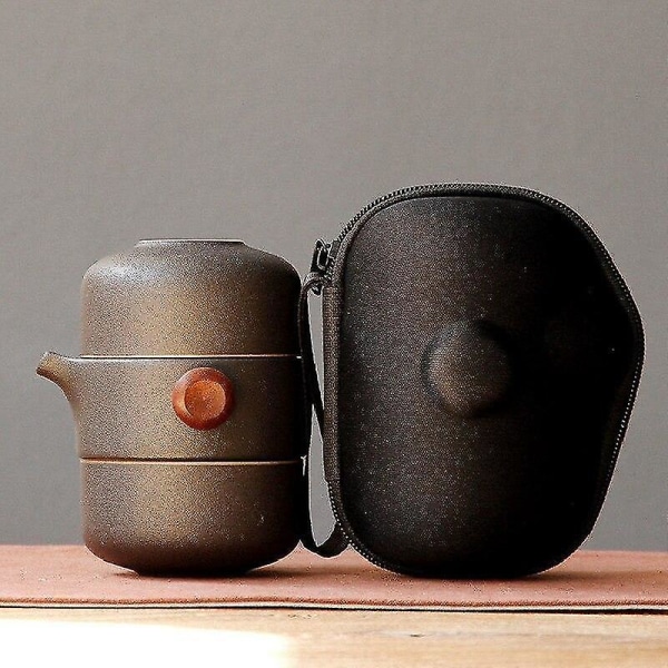 Japanese Style Ceramic Teapot Lid Bowl Teacup Travel Set