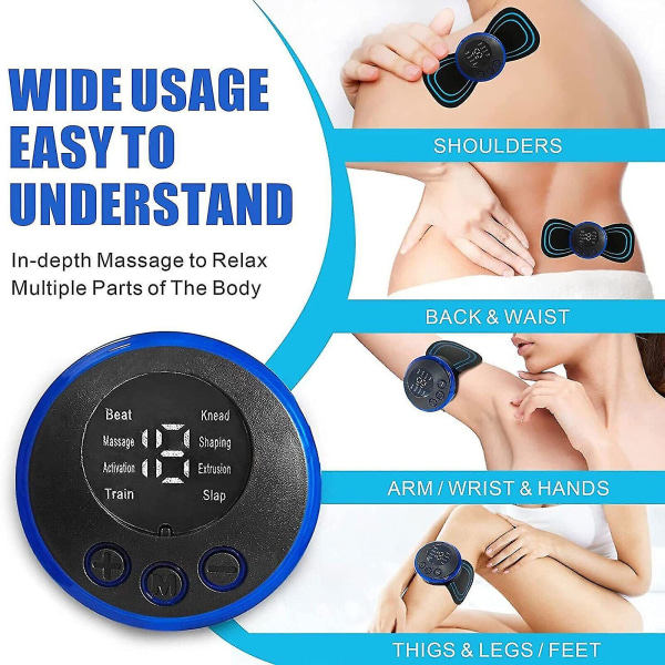 Pulse Tens Unit Ems Massager Rygg Hela Kroppen Muskelstimulator Smärtlindring Enhet