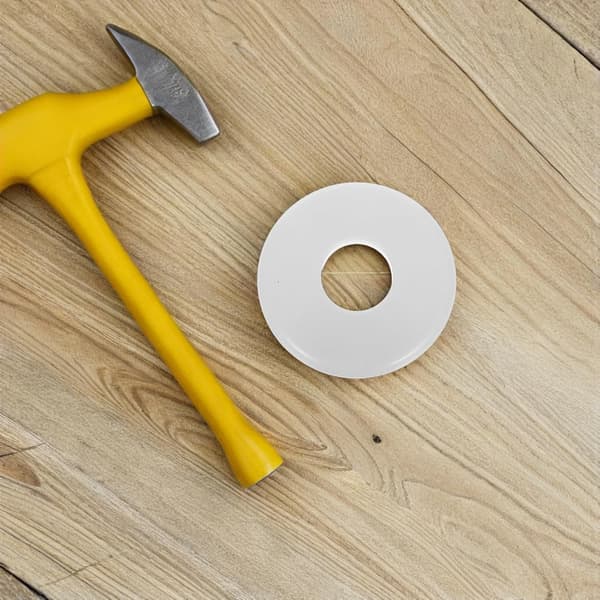 4 stk 50 mm runde rør delt flensdekselplater, hvite ABS-plastdeksler