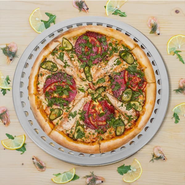 Køkken Pizzaform Pizzaskærm 12-tommer Rund Aluminiumlegering Robust Robust