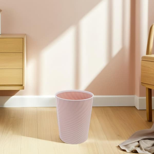 2-pack liten papperskorg i plast med räfflad design för snabb avfallshantering
