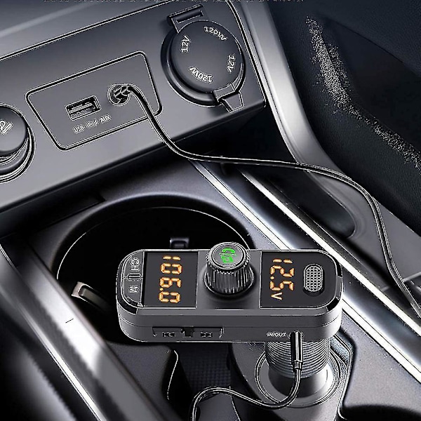 Bluetooth FM-lähetin autoon, Bluetooth 5.0 auton sovitin langaton radio auton vastaanottimen sovitinsetti