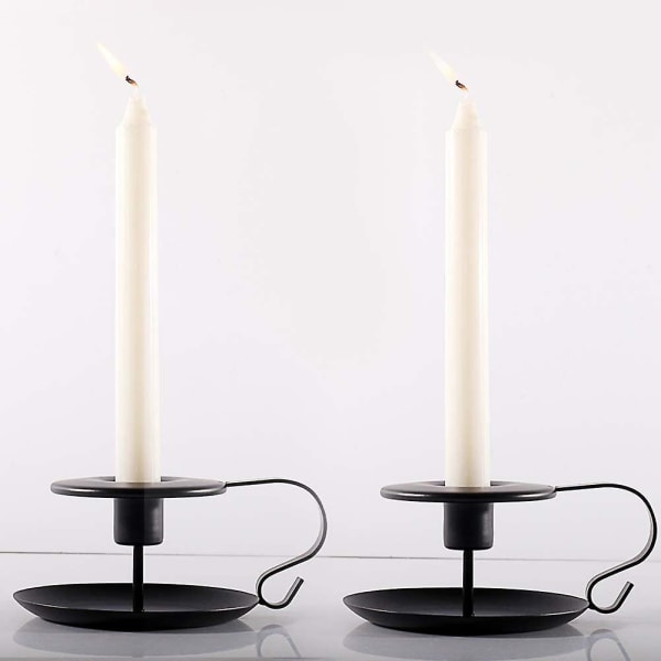 Retro Iron Taper lysestage, sæt med 2, enkle lysestageholdere Candlelight stand