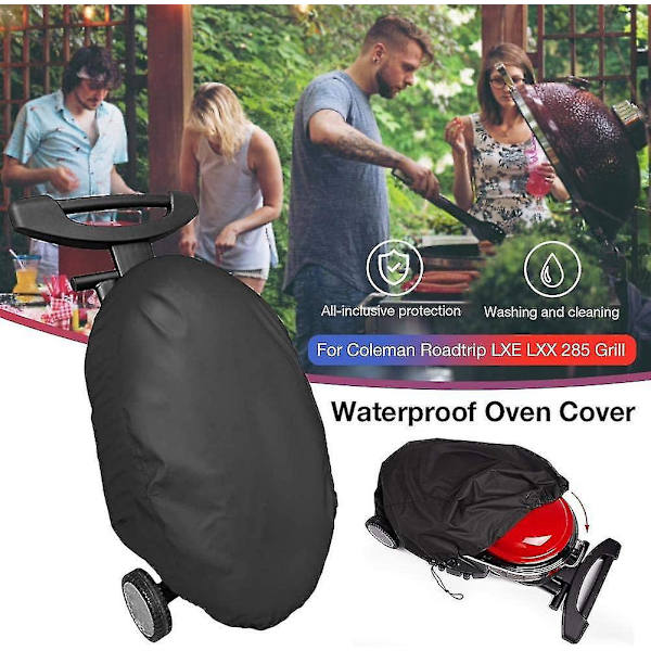 BBQ-suojus 210D/600D BBQ-grillin suojus Kaksoiskerros Oxford-kangas PVC-pinnoitteella UV-suojattu repeämiskestävä Ulkokäyttöön kaasugrillin suojus 1 kpl musta