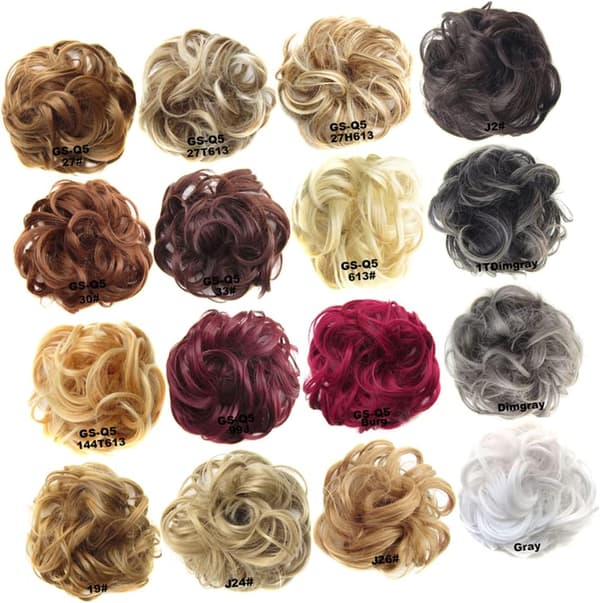 Vågigt lockigt hårknut förlängning Scrunchie Elastisk Hårbit för Kvinnor Syntetisk Hästsvans Uppklippt Håraccessoar