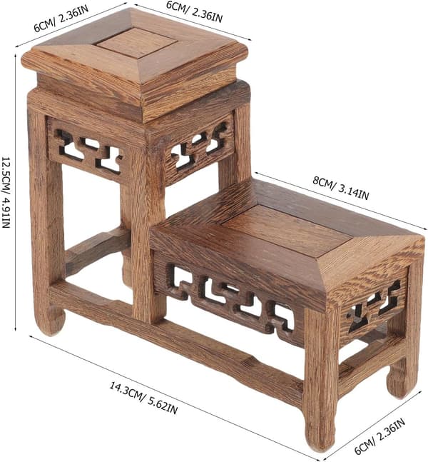 Kaffe Tre Stativ for Utstilling Bonsai Holder Håndverk Base Solid Struktur Stabile Støttepunkter