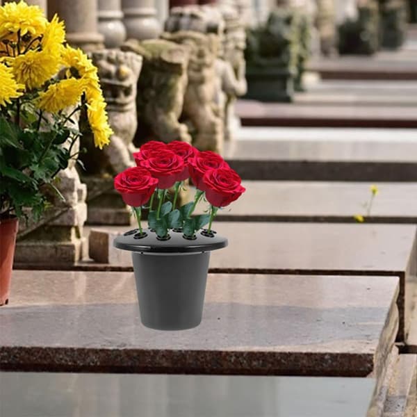 2 st lotusformad bas blomhållare kyrkogård blomsterarrangemang hållare