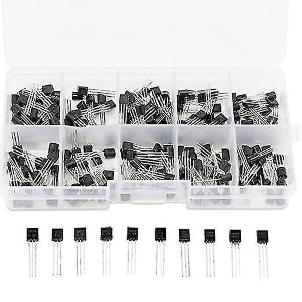 10values 200-pack Npn Pnp Transistor TO-92 Sortimentssats
