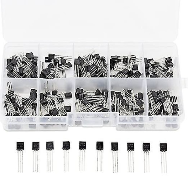 10values 200 stk Npn Pnp Transistor TO-92 Sortimentssæt
