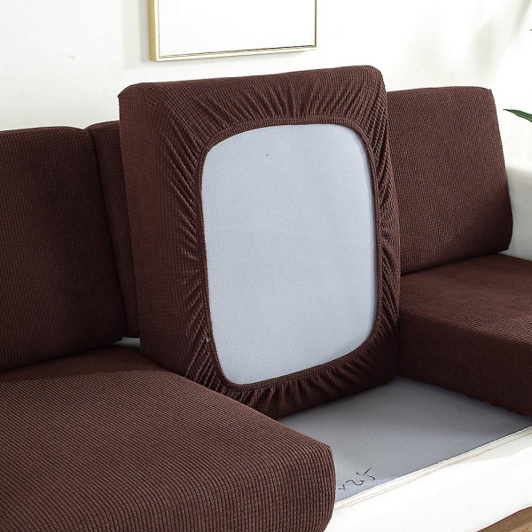 Ren Färg Tjock Elastisk Soffaöverdrag Modern Minimalistisk Soffa coffee
