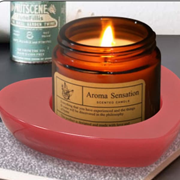 DIY Hjerteformet Silikon Lysestakeform for Harpiksstøping, Non-Stick Krystall Epoxy Håndverksform