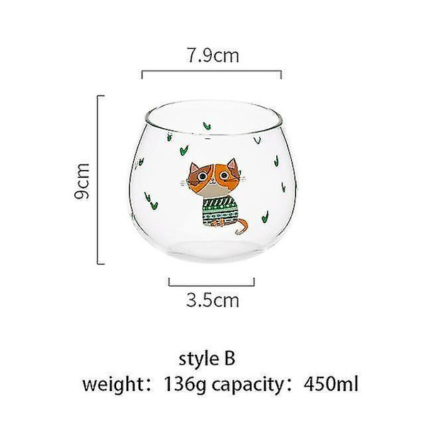 Kat Tumbler Glas Varmebestandig Drikkevand