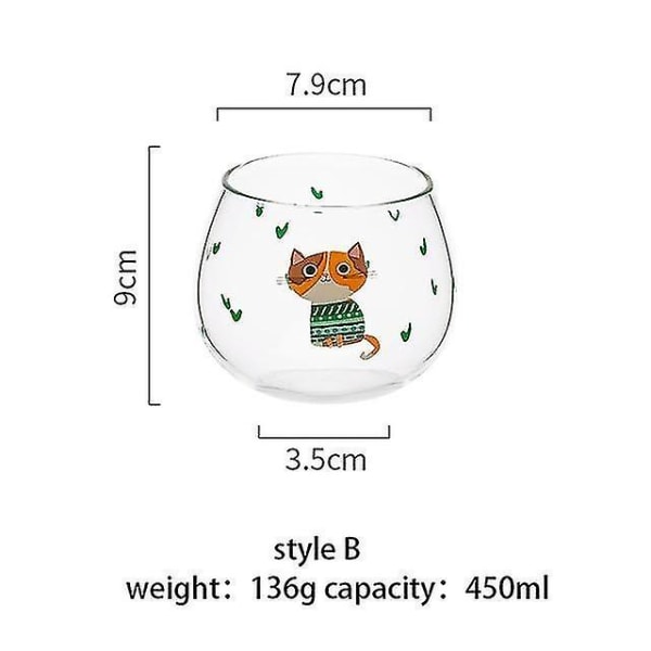 Katt Tumlare Glas Värmebeständig Dricksvatten