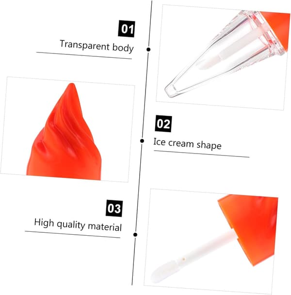 6 st DIY läppglansrör och läppbalsambehållare i glassform, påfyllningsbara kosmetiska flaskor