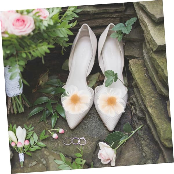 Avtakbar stoffblomst skospenne 2 stk glitrende krystallklips