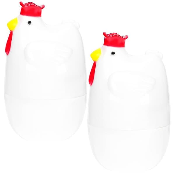 2 stk Kreative Kyllingformede Dampet Egg Kopper Mikrobølgeovn Dampet Egg Beholder