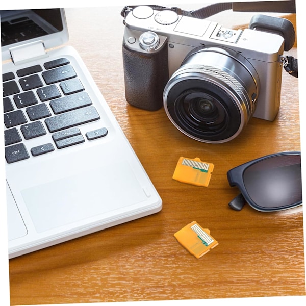 2 kpl Adapterikorttikamerat Keltainen Muistikorttisovitin 8gb Kompakti ja Helppokäyttöinen