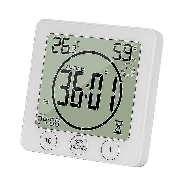 LCD Badrumsväggklocka Vattentät Duschtimer