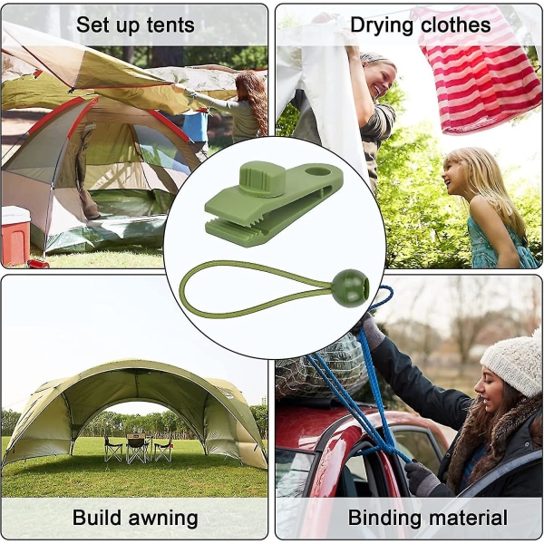 Presenningklämma Heavy Duty Tältklämma Lås Klämma Och Studsboll Rep Rep Campingtillbehör För Tält Presenning Husvagn, Markis, Båtskydd Trädgårdsarbete 5p