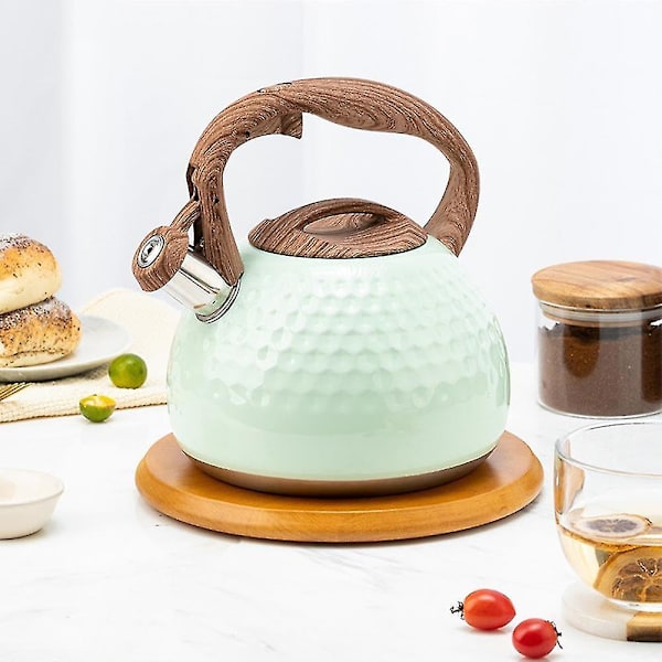3L Fløjtende Kedel Rustfrit Stål Træhåndtag Kaffe Te Kande