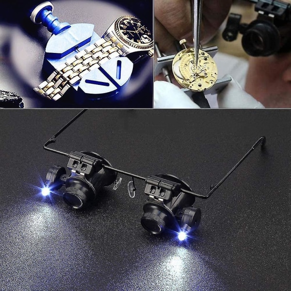 Huvudbandsförstoringsglas 10x 15x 20x 25x LED-belysning