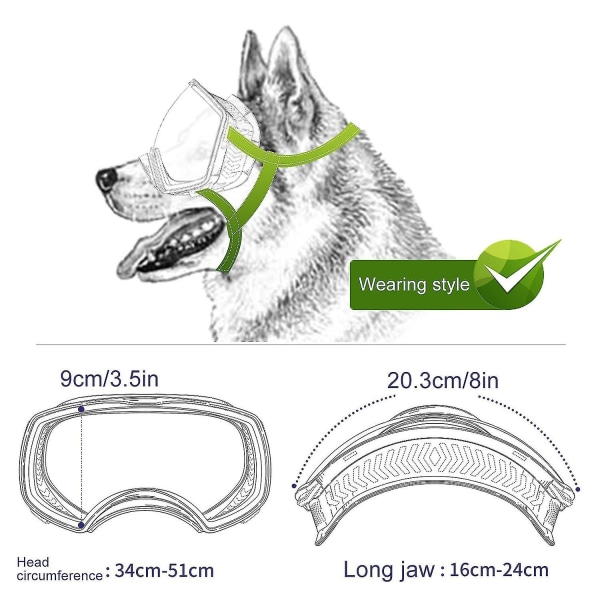 Lemmikkikoiran suojalasit kirkkailla linsseillä, vedenpitävät, UV-suojalla, suurille roduille