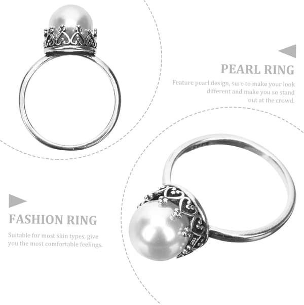 Trendy perlering for kvinner Estetisk cocktail statement-ring Enkelt og elegant design