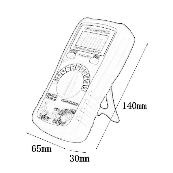 MS8233D Pro Multimeter 2000uF Kapacitans Automatisk Rækkevidde