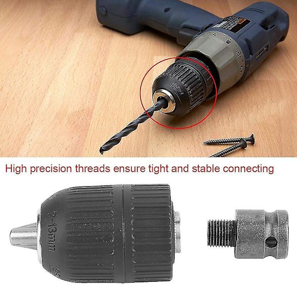 Borrchuck - 2-13mm Nyckelös Borrchuck 1/2 tum-20unf Med 1/2 tum Chuckadapter För Slagnyckel