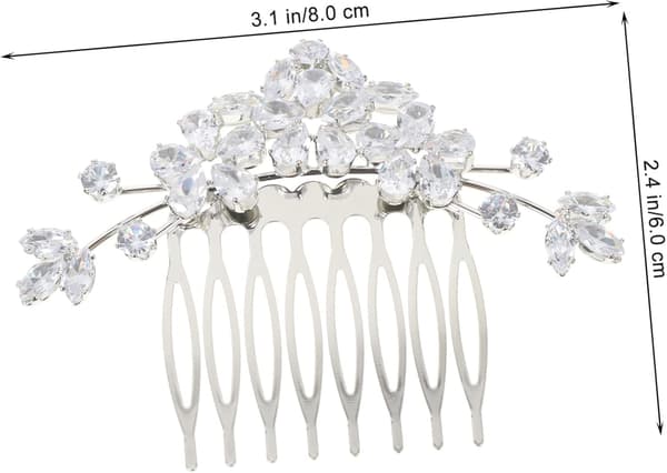 Krystall Rhinestone Hårkam Bryllup Brude Hodeplagg Sølv Vanndråpe Zirkon Hårtilbehør