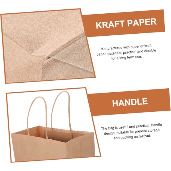 Multibruk Gaveesker Kraft Gaveposer 20 stk Oppbevaringsposer Tote Bag
