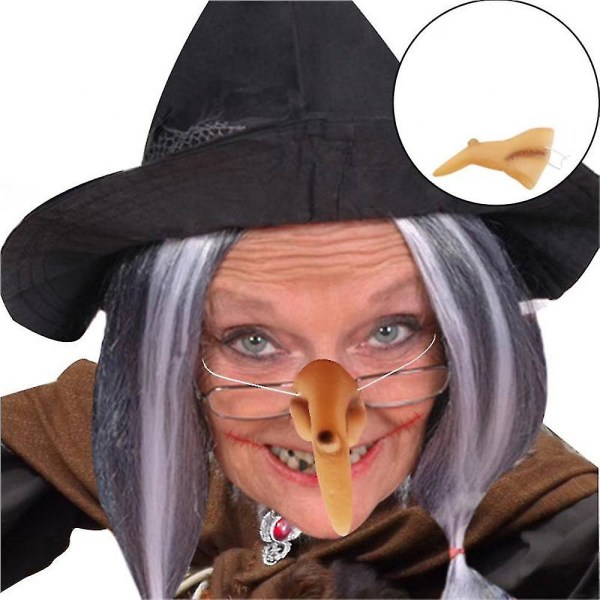 Halloween Witch Nose Halloween-asu Prop Witch Fake Nose Cosplay Lateksi Tyttö Lady Pukeutuu Halloween-koristeita kotiin 2pcs