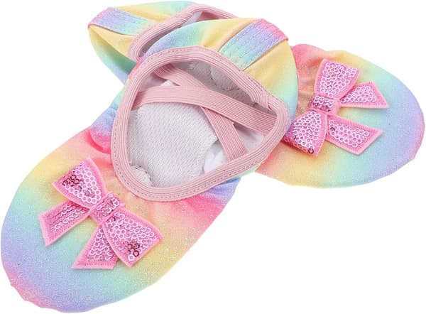 Balletsko Bløde Split Sål Danseøvelsessko Slip-On Iridescent Balletflade