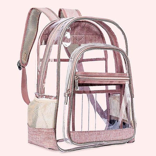 School Bag Solid Color Clear Backpack Heavy Duty PVC