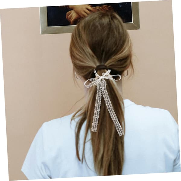 2 st fräscha hårband med spetsrosett, elastiska hårband, flugor för kvinnor och flickor, bekväma eleganta accessoarer