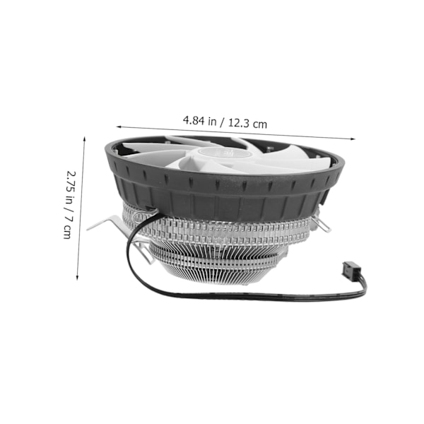 PC Computer Køler Lydløs Køleventilator Computertilbehør CPU Radiator Computer Køleventilator Farverigt Lys