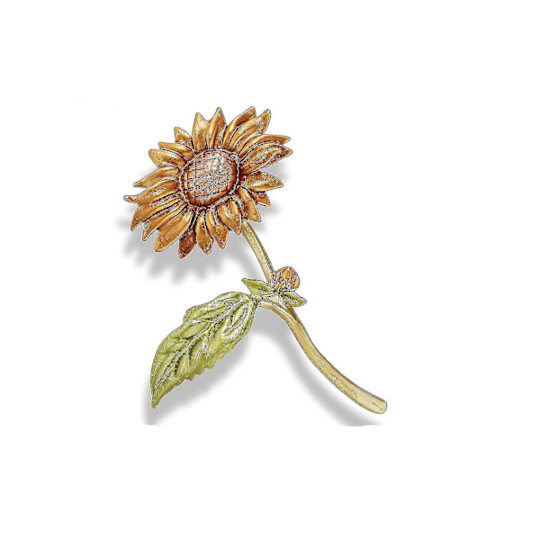 Ny design 2023 Elegant Blomma Brosch Nål/ Lapel Nål Lyxig Legering Brosch Nål Bröllop Kärlek Gåva Dam Broscher Sunflower