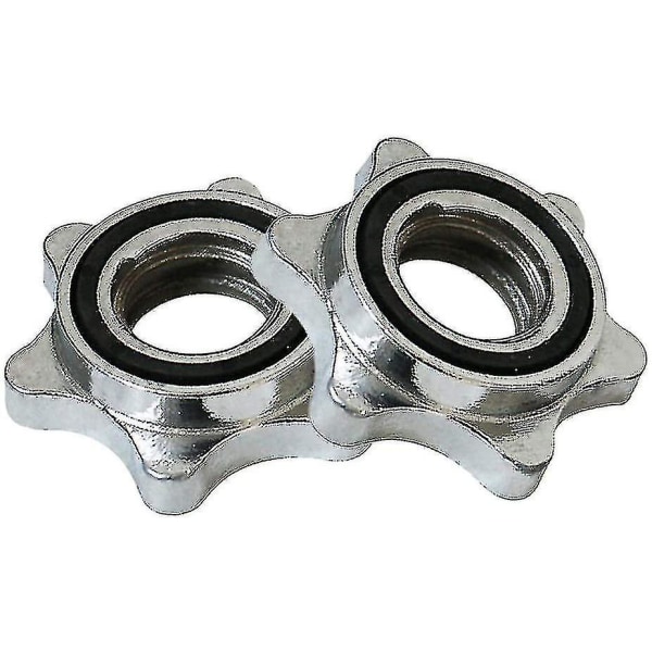Skruv Hex Lås Mutter för Skivstång (silver) (2 st)