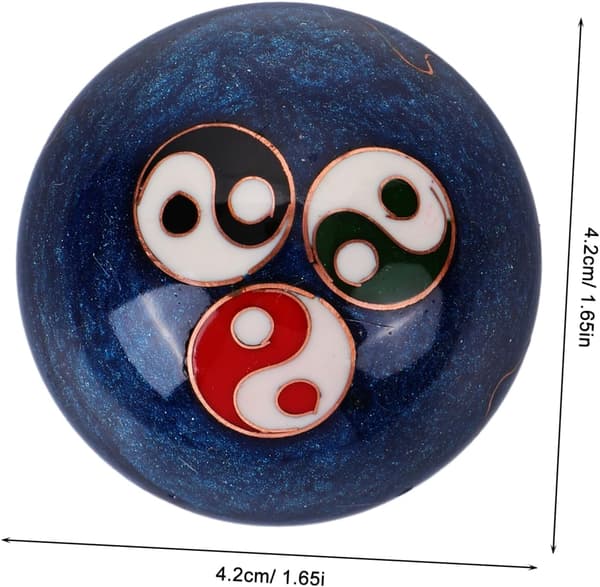 42 mm farvede Yin Yang Baoding håndtræningsbolde 2 stk. sæt lavtemperatur emaljemassage