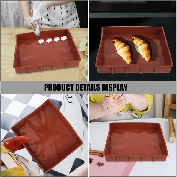 Silikone rektangulær kageform Non-Stick hurtig varmeledning kaffebageform