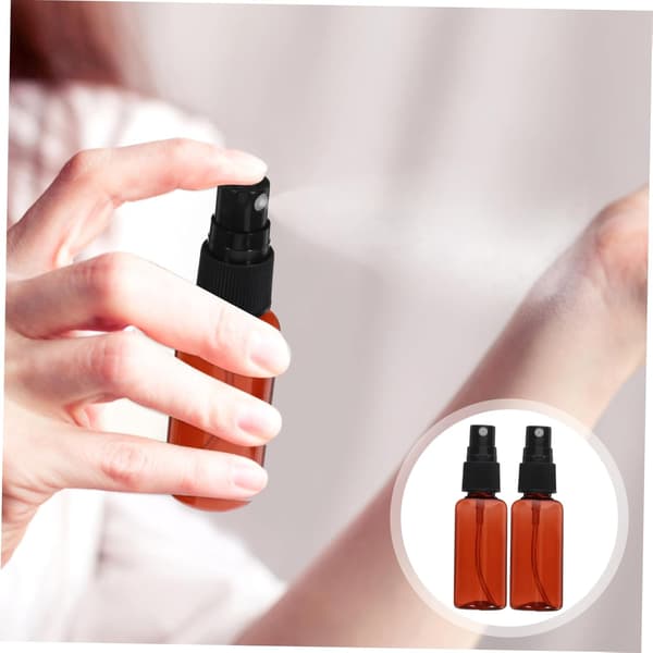 20 st 30 ml påfyllningsbara små plastsprayflaskor bärbara sminksprayflaskor rese-läckagesäkra bruna